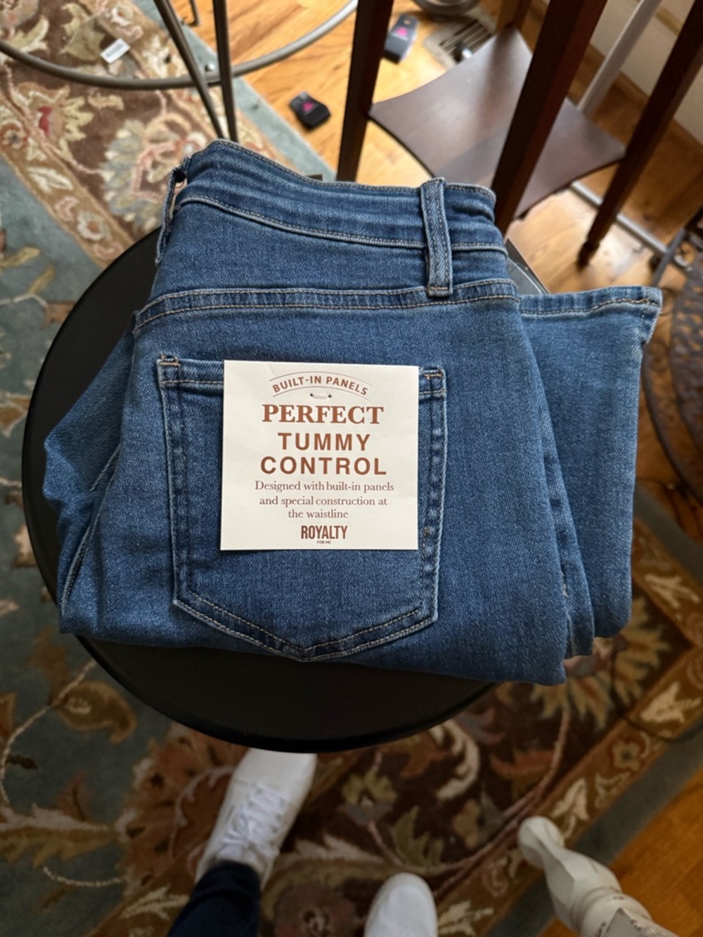 Royalty For Me Dark Blue High-Rise Tummy Control Crop Jeans